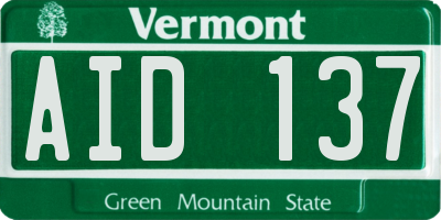 VT license plate AID137