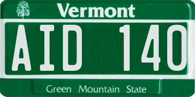 VT license plate AID140