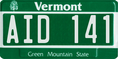 VT license plate AID141