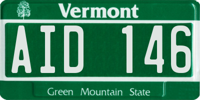 VT license plate AID146