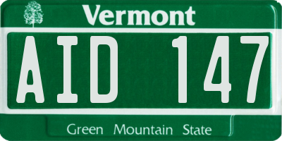 VT license plate AID147