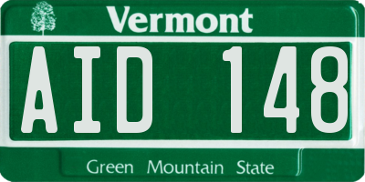 VT license plate AID148