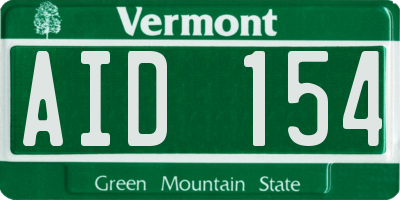 VT license plate AID154
