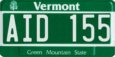 VT license plate AID155