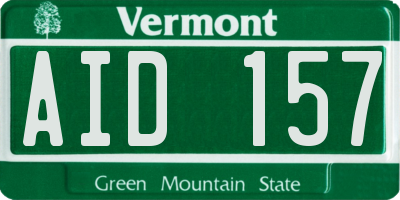 VT license plate AID157