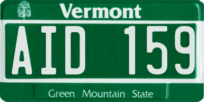 VT license plate AID159