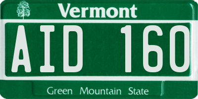 VT license plate AID160
