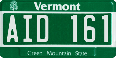 VT license plate AID161