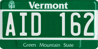 VT license plate AID162