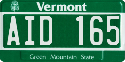 VT license plate AID165