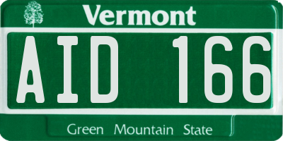 VT license plate AID166