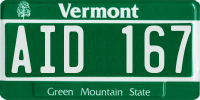 VT license plate AID167
