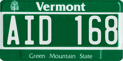 VT license plate AID168