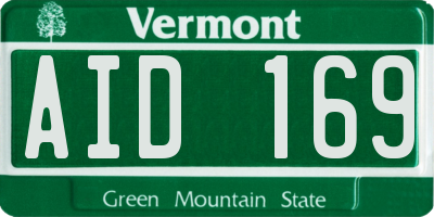 VT license plate AID169