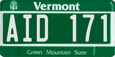 VT license plate AID171