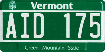 VT license plate AID175