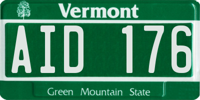 VT license plate AID176