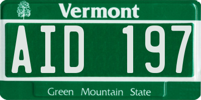 VT license plate AID197