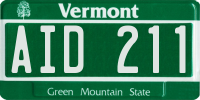 VT license plate AID211