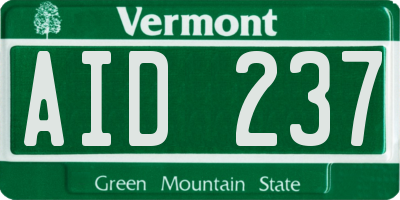 VT license plate AID237