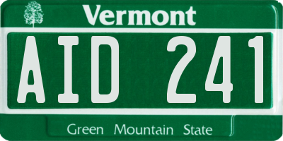 VT license plate AID241