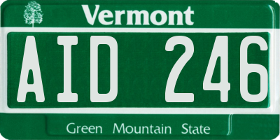 VT license plate AID246