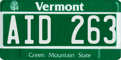 VT license plate AID263