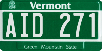 VT license plate AID271