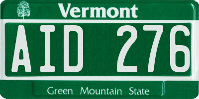 VT license plate AID276