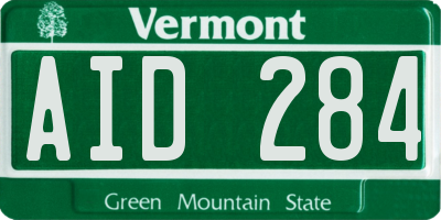 VT license plate AID284