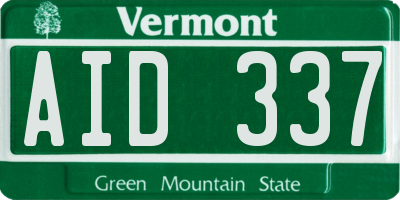 VT license plate AID337