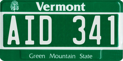 VT license plate AID341