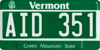 VT license plate AID351
