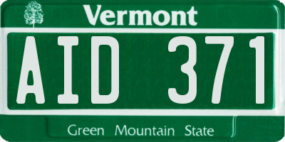 VT license plate AID371