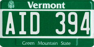 VT license plate AID394