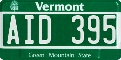 VT license plate AID395