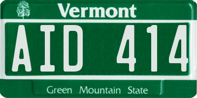 VT license plate AID414