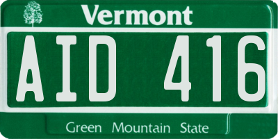 VT license plate AID416