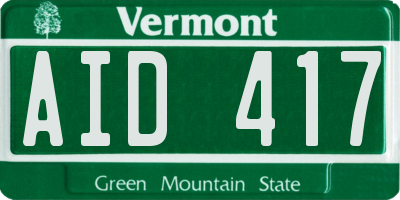 VT license plate AID417
