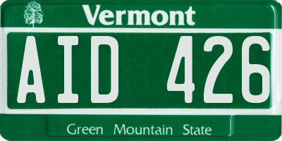 VT license plate AID426