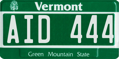 VT license plate AID444