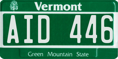 VT license plate AID446