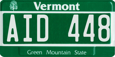 VT license plate AID448