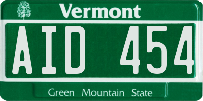 VT license plate AID454