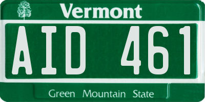 VT license plate AID461