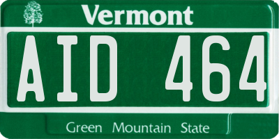 VT license plate AID464