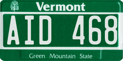 VT license plate AID468