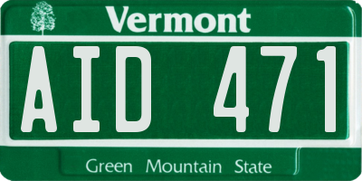 VT license plate AID471