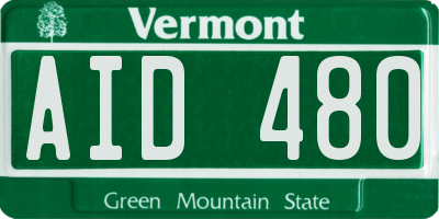 VT license plate AID480
