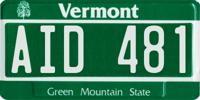 VT license plate AID481